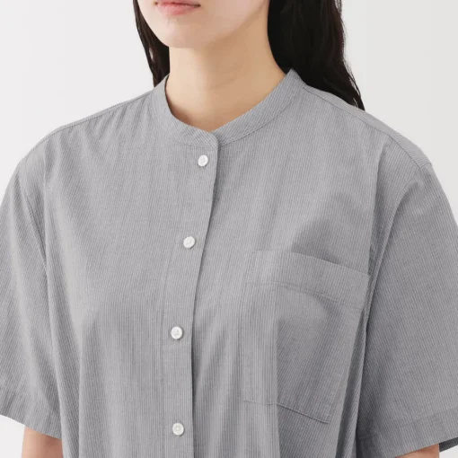 Clearance Women's Cool Touch Short Sleeve Striped Shirt Dress Women Dresses