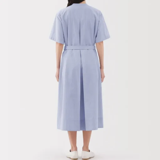 Clearance Women's Cool Touch Short Sleeve Striped Shirt Dress Women Dresses