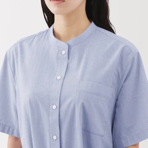 Clearance Women's Cool Touch Short Sleeve Striped Shirt Dress Women Dresses