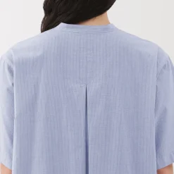 Clearance Women's Cool Touch Short Sleeve Striped Shirt Dress Women Dresses