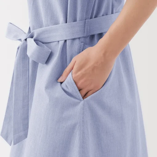 Clearance Women's Cool Touch Short Sleeve Striped Shirt Dress Women Dresses