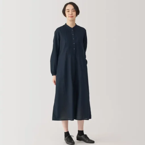 New Women's Cotton Voile Long Sleeve Dress Women Dresses