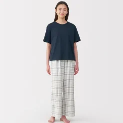 Discount Women's Double Gauze Short Sleeve Loungewear Set Pajamas & Loungewear|Loungewear