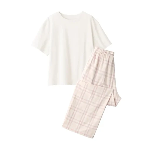Discount Women's Double Gauze Short Sleeve Loungewear Set Pajamas & Loungewear|Loungewear
