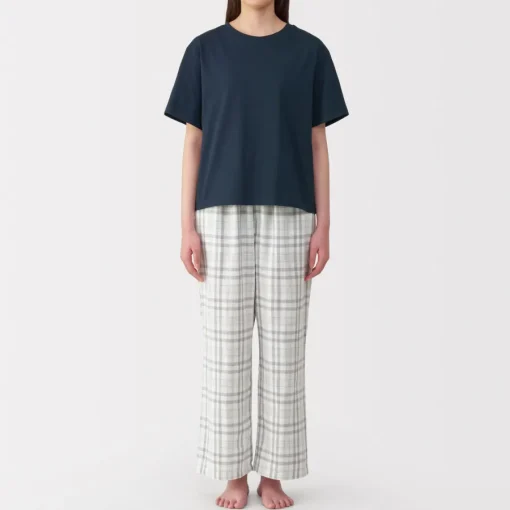 Discount Women's Double Gauze Short Sleeve Loungewear Set Pajamas & Loungewear|Loungewear