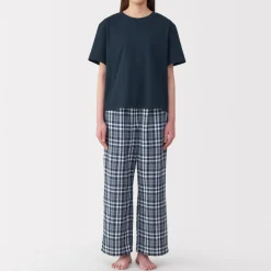 Discount Women's Double Gauze Short Sleeve Loungewear Set Pajamas & Loungewear|Loungewear
