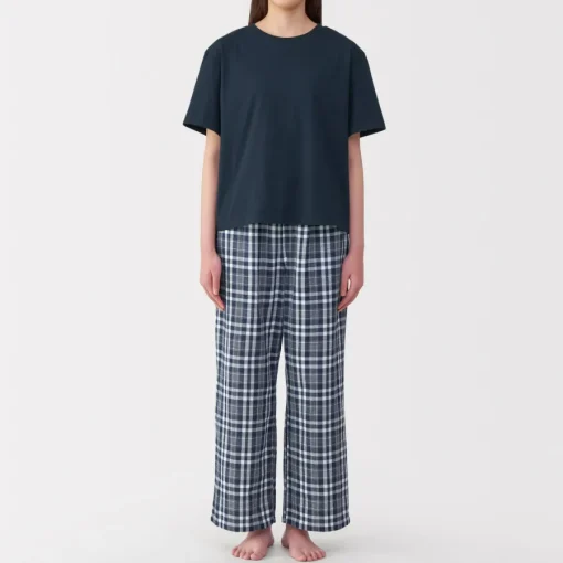 Discount Women's Double Gauze Short Sleeve Loungewear Set Pajamas & Loungewear|Loungewear