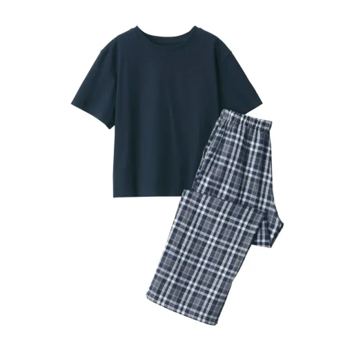 Discount Women's Double Gauze Short Sleeve Loungewear Set Pajamas & Loungewear|Loungewear