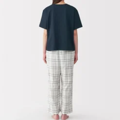 Discount Women's Double Gauze Short Sleeve Loungewear Set Pajamas & Loungewear|Loungewear