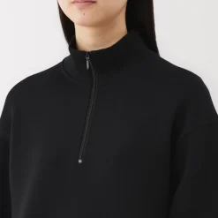 Sale Women's Double Knitted Half Zip Sweatshirt Women Hoodies & Sweatshirts