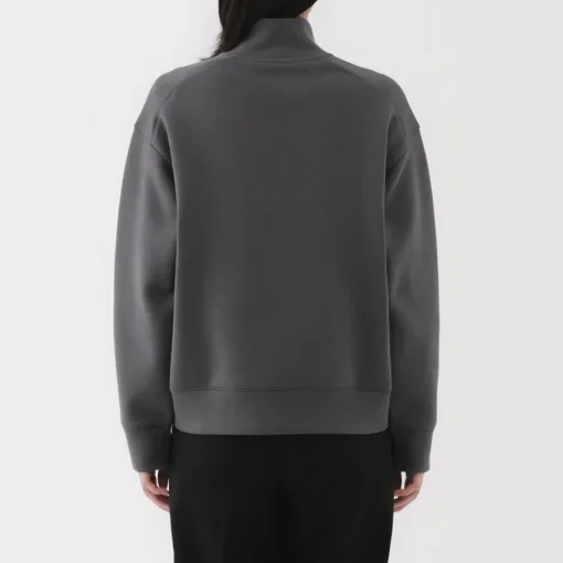 Sale Women's Double Knitted Half Zip Sweatshirt Women Hoodies & Sweatshirts