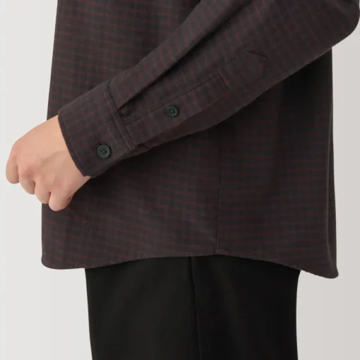 Online Women's Flannel Stand Collar Long Sleeve Patterned Blouse Women Tops & Shirts