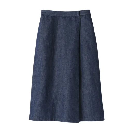 Sale Women's Hemp Blend Denim Wraparound Wide Dress Trousers Women Shorts & Skirts