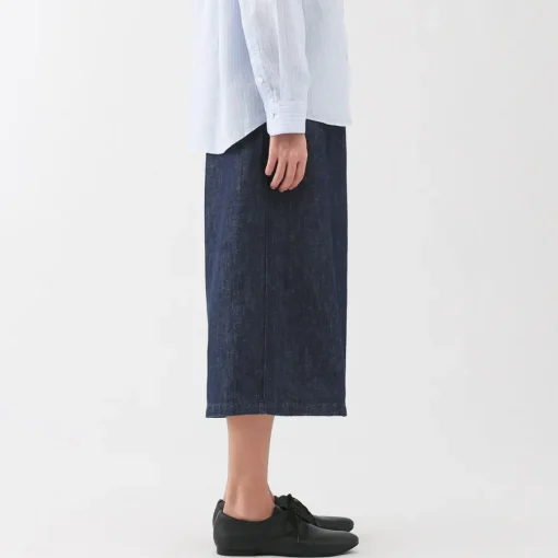Sale Women's Hemp Blend Denim Wraparound Wide Dress Trousers Women Shorts & Skirts