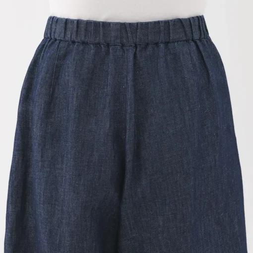 Sale Women's Hemp Blend Denim Wraparound Wide Dress Trousers Women Shorts & Skirts