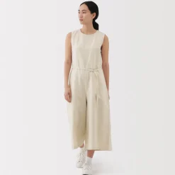 Hot Women's Hemp Blend Twill Jumpsuit Women Dresses