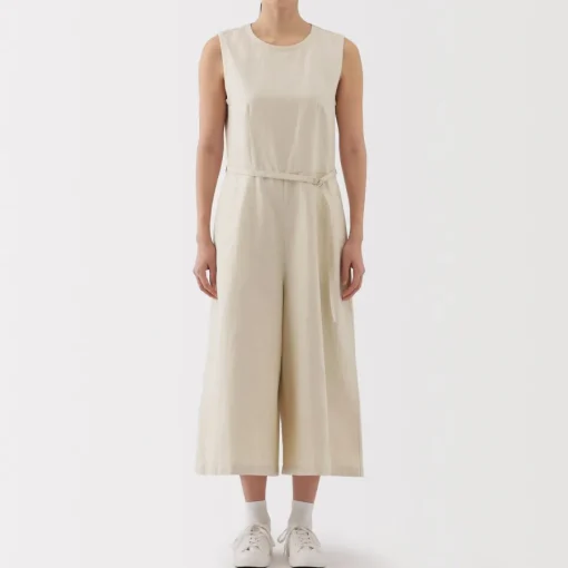 Hot Women's Hemp Blend Twill Jumpsuit Women Dresses
