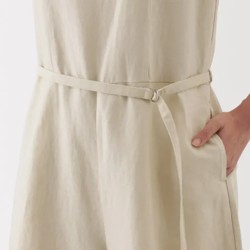 Hot Women's Hemp Blend Twill Jumpsuit Women Dresses