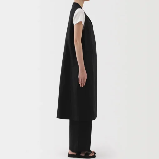Sale Women's Hemp Blend Twill Long Gilet Women Tops & Shirts
