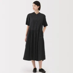 Clearance Women's Hemp Cotton Short Sleeve Dress Women Dresses