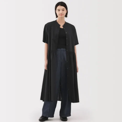 Clearance Women's Hemp Cotton Short Sleeve Dress Women Dresses