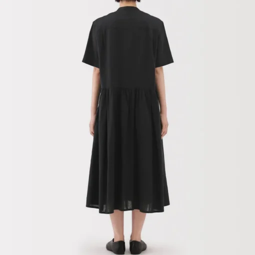 Clearance Women's Hemp Cotton Short Sleeve Dress Women Dresses