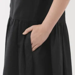Clearance Women's Hemp Cotton Short Sleeve Dress Women Dresses