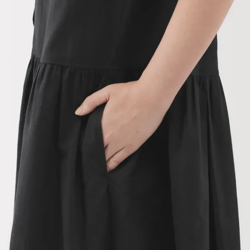 Clearance Women's Hemp Cotton Short Sleeve Dress Women Dresses