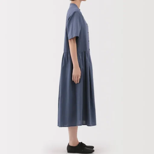 Clearance Women's Hemp Cotton Short Sleeve Dress Women Dresses