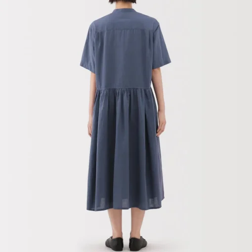 Clearance Women's Hemp Cotton Short Sleeve Dress Women Dresses