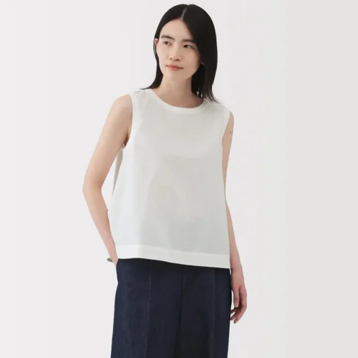Sale Women's Hemp Cotton Sleeveless Blouse Women Tops & Shirts