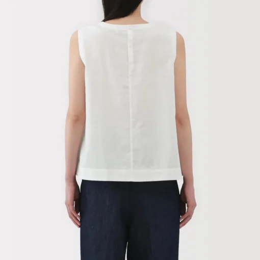 Sale Women's Hemp Cotton Sleeveless Blouse Women Tops & Shirts