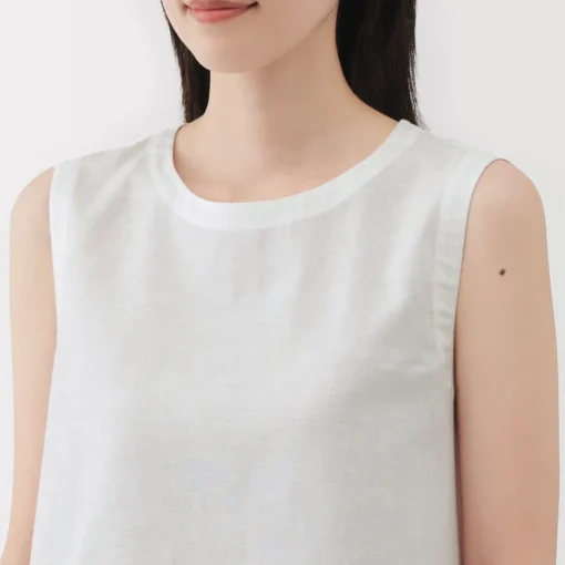 Sale Women's Hemp Cotton Sleeveless Blouse Women Tops & Shirts