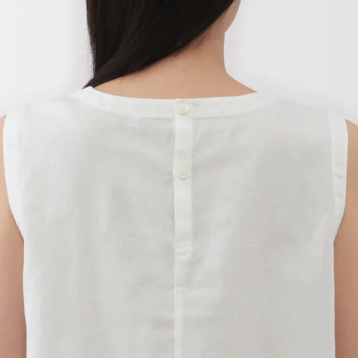 Sale Women's Hemp Cotton Sleeveless Blouse Women Tops & Shirts