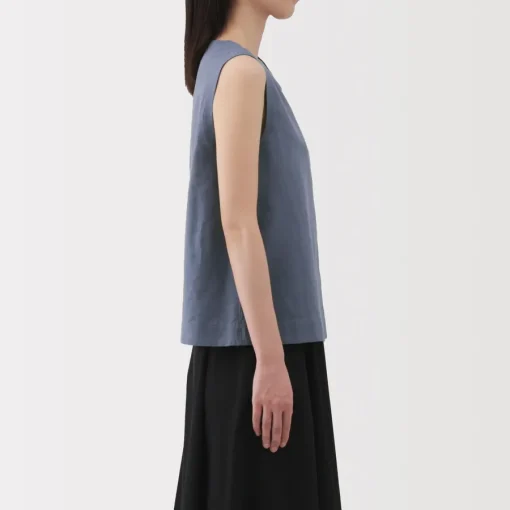 Sale Women's Hemp Cotton Sleeveless Blouse Women Tops & Shirts
