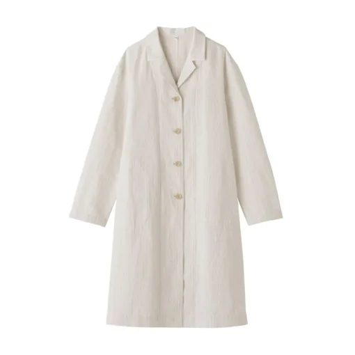 Hot Women's Hemp Cotton Striped Coat Women Coats