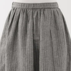 Outlet Women's Hemp Cotton Striped Easy Long Skirt Women Shorts & Skirts