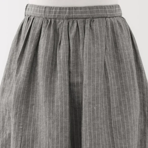 Outlet Women's Hemp Cotton Striped Easy Long Skirt Women Shorts & Skirts