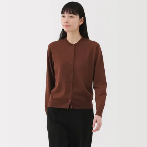 Clearance Women's High Twisted Crew Neck Cardigan Women Sweaters & Cardigans