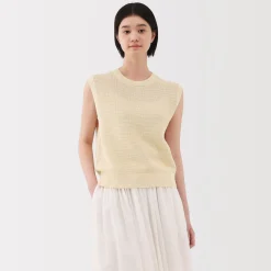 Discount Women's High Twisted Yarn Mesh French Sleeve Sweater Women Sweaters & Cardigans