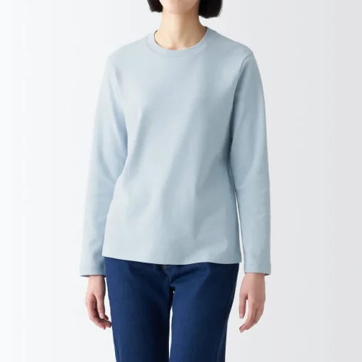 New Women's Interlock Crew Neck Long Sleeve T-Shirt Women T-Shirts