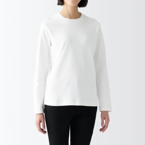 New Women's Interlock Crew Neck Long Sleeve T-Shirt Women T-Shirts