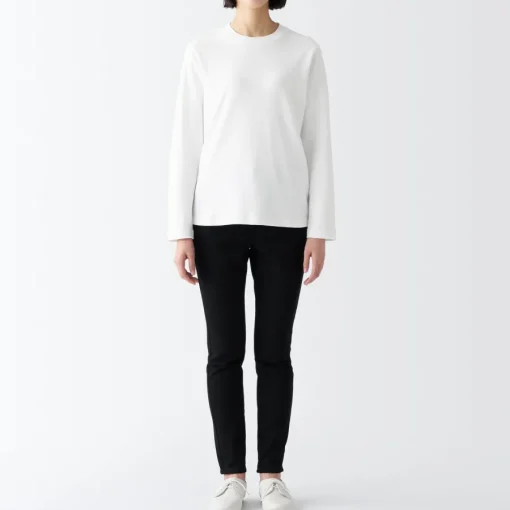 New Women's Interlock Crew Neck Long Sleeve T-Shirt Women T-Shirts