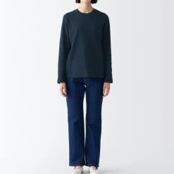 New Women's Interlock Crew Neck Long Sleeve T-Shirt Women T-Shirts