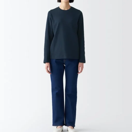 New Women's Interlock Crew Neck Long Sleeve T-Shirt Women T-Shirts