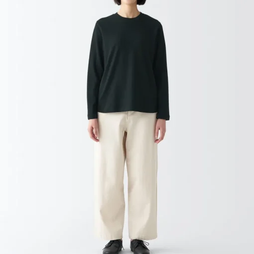 New Women's Interlock Crew Neck Long Sleeve T-Shirt Women T-Shirts