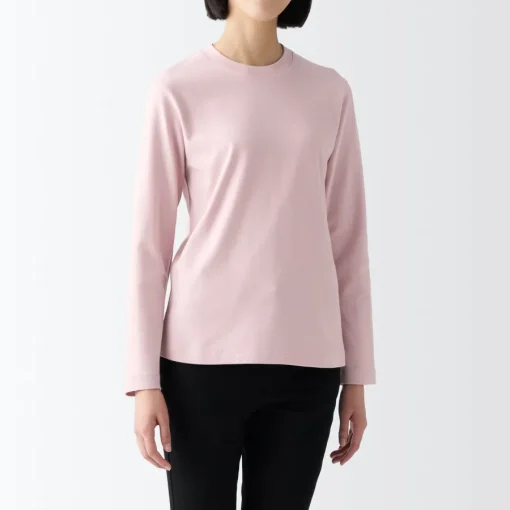 New Women's Interlock Crew Neck Long Sleeve T-Shirt Women T-Shirts