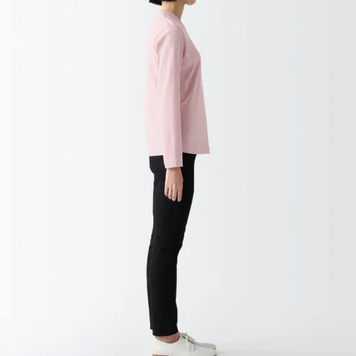 New Women's Interlock Crew Neck Long Sleeve T-Shirt Women T-Shirts