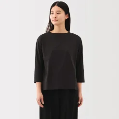 New Women's Jersey Boat Neck 3/4 Sleeve T-Shirt Women T-Shirts