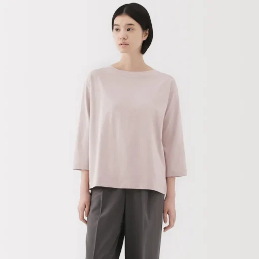 New Women's Jersey Boat Neck 3/4 Sleeve T-Shirt Women T-Shirts